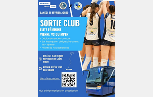 Sortie autocar match Elite féminin (Vienne), ouverte à tous