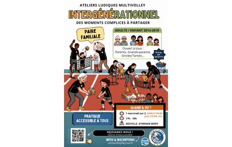 Le multivolley intergénérationnel en famille arrive au VVS, réservez vos mercredis !